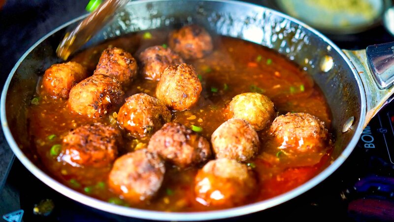 Image of the recipe cooking step-2-9 for Veg Manchurian Recipe (Crispy Balls in Gravy)