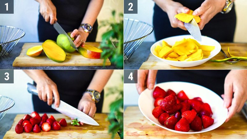 Image of the recipe cooking step-1-1 for Vegan Strawberry Mango Ice Cream