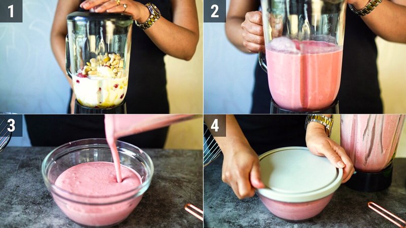 Image of the recipe cooking step-2-1 for Vegan Strawberry Mango Ice Cream