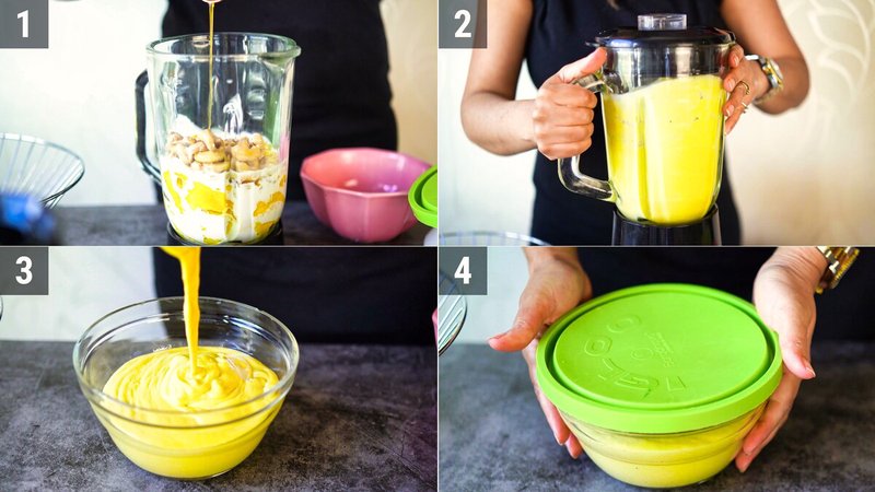 Image of the recipe cooking step-3-1 for Vegan Strawberry Mango Ice Cream