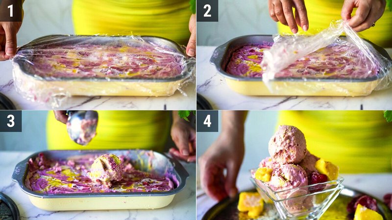 Image of the recipe cooking step-4-2 for Vegan Strawberry Mango Ice Cream
