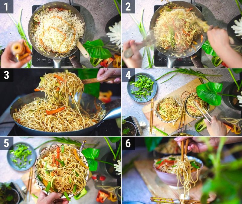 Image of the recipe cooking step-3-4 for Vegetable Hakka Noodles
