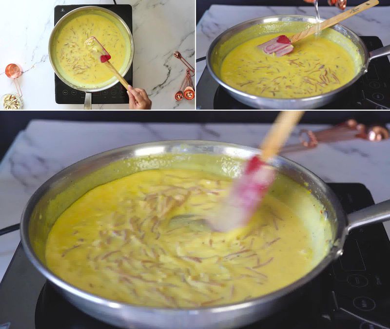 Image of the recipe cooking step-1-9 for Vermicelli Fruit Custard - Semiya Custard