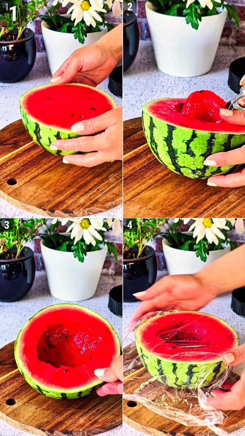 Image of the recipe cooking step-1-1 for Viral Watermelon Ice Cream Recipe