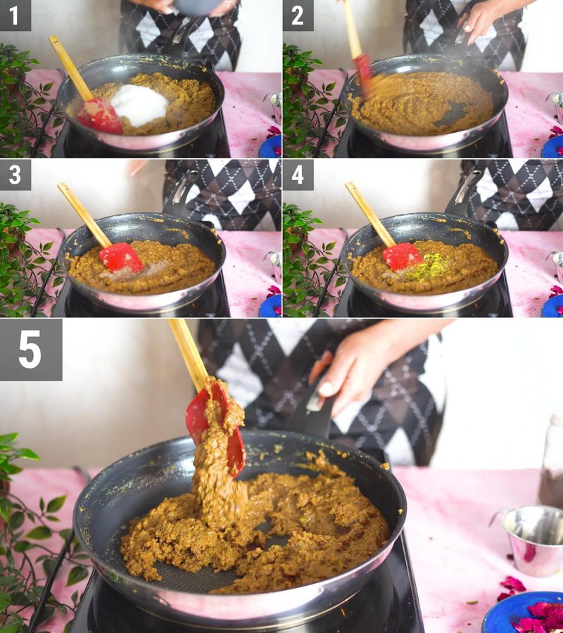Image of the recipe cooking step-1-3 for Walnut Halwa (Akhrot Halwa)