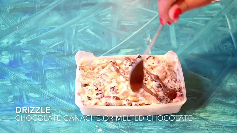 Image of the recipe cooking step-1-8 for Christmas Rocky Road | White Chocolate Rocky Road Recipe