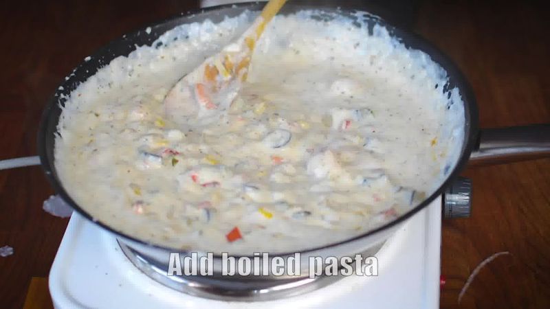Image of the recipe cooking step-4-2 for White Sauce Pasta Recipe (Béchamel Sauce Pasta)