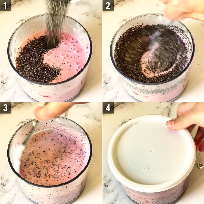 Image of the recipe cooking step-1-2 for Yogurt Chia Pudding