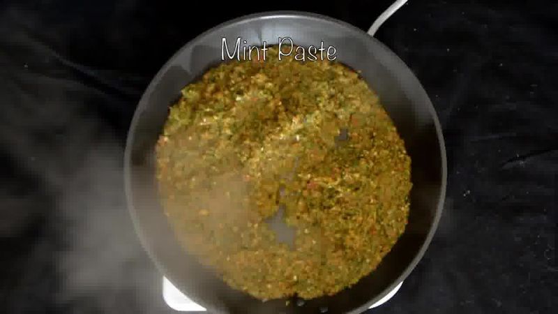 Image of the recipe cooking step-1-3 for Mint Chickpea Cornmeal Tart - Pudina Chola (Zero Oil)