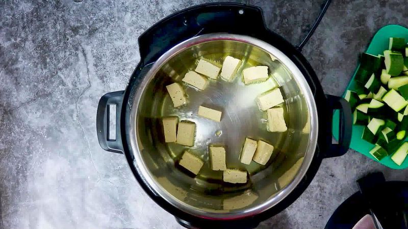 Image of the recipe cooking step-1-2 for Zucchini Tofu Curry (Instant Pot + Stovetop)