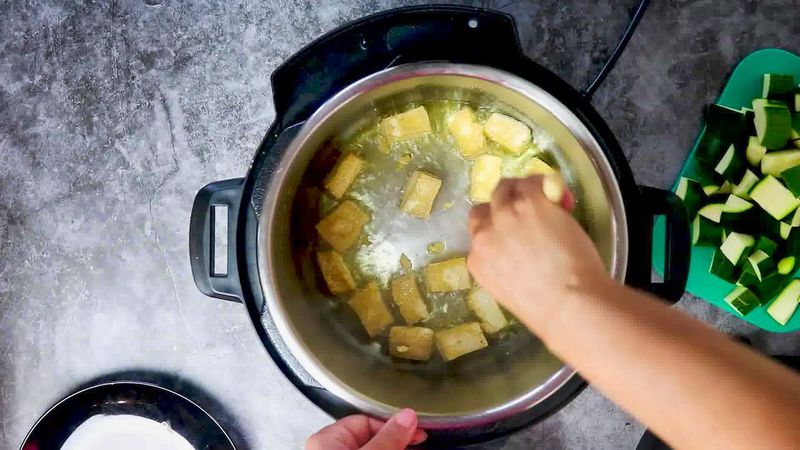 Image of the recipe cooking step-1-3 for Zucchini Tofu Curry (Instant Pot + Stovetop)