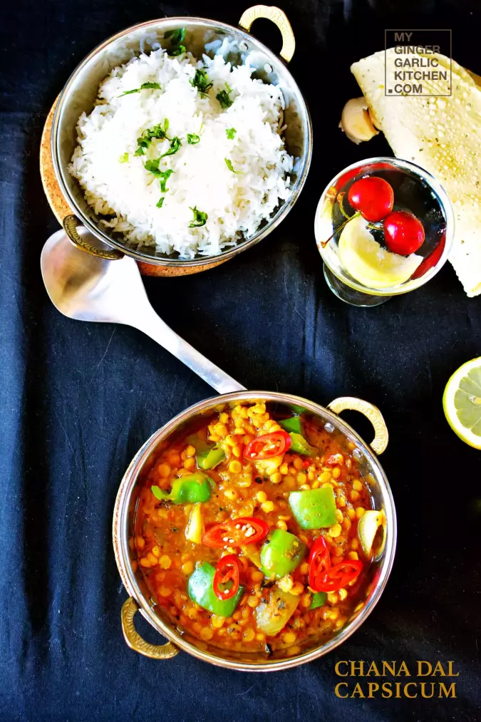 Chana Dal Capsicum Curry (Vegetarian Recipe)
